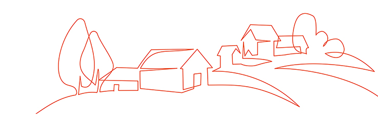 Illustration av hus på landet
